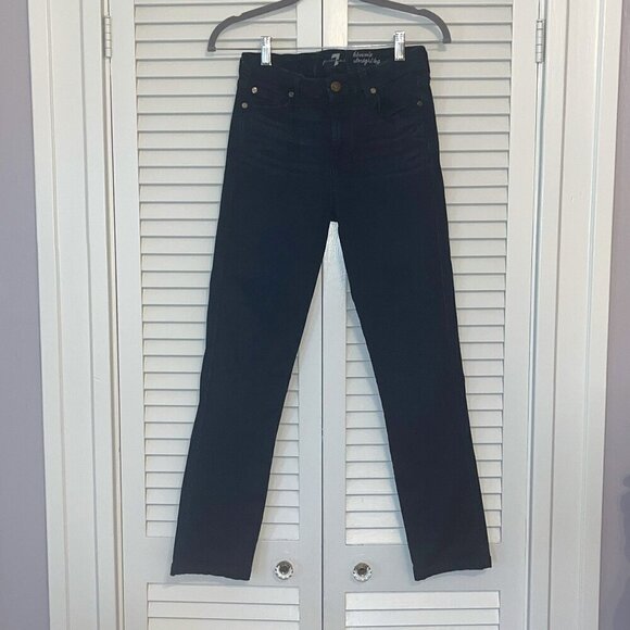 7 For All Mankind Kimmie Straight Leg Jean dark blue 28 stretch - Picture 1 of 8
